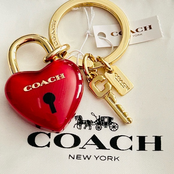 Coach Lock Heart and Key Keychain/ Bag Charm - Picture 6 of 8